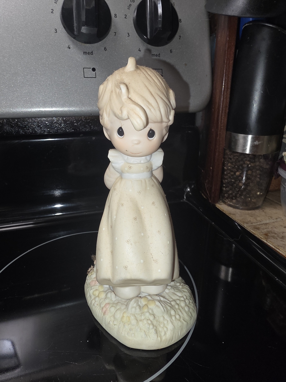 Precious Moments Pale Cream and Blonde Girl Figurine